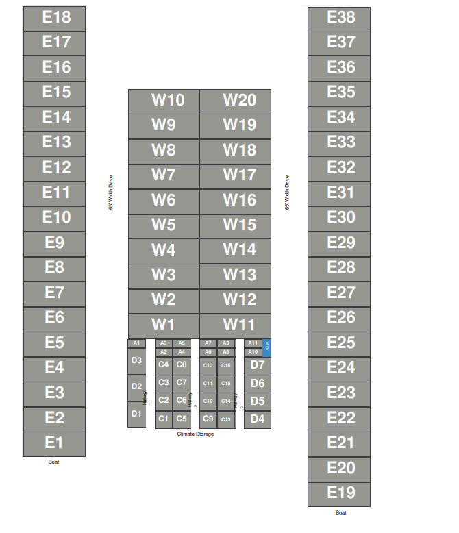Drawing of the layout of the Storage Units